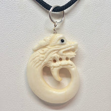 Load image into Gallery viewer, Hand Carved Dragon Bone and Silver Pendant 510738S - PremiumBead Primary Image 1