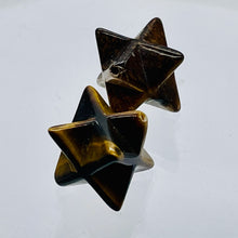 Load image into Gallery viewer, Kabbalah 2 Carved Tigereye Merkabah Star Beads 009288TE