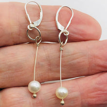 Load image into Gallery viewer, AAA Natural White 6.5-6mm Pearl & Silver Earrings 304499