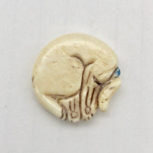 Load image into Gallery viewer, Waterbuffalo Bone Dog | 20.5x20.5x5mm | Cream/Brown/Red | 1 Bead - PremiumBead Alternate Image 2