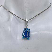 Load image into Gallery viewer, Lampwork Frog Sterling Silver Frog | 1" Long | Sky Blue | 1 Pendant |