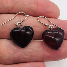 Load image into Gallery viewer, Red Amber Heart Sterling Silver Earrings | 1 1/4" Long | Red | 1 Pair |