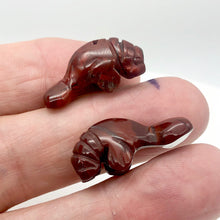 Load image into Gallery viewer, Grace 2 Carved Jasper Manatee Beads | 21x11x9mm | Red - PremiumBead Alternate Image 5