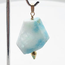 Load image into Gallery viewer, Hemimorphite 14K Gold Filled Carved Pendant | 1 3/4" Long | Blue | 1 Pendant |