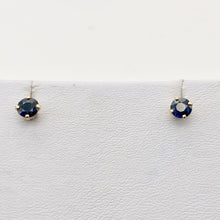 Load image into Gallery viewer, Blue Sapphire 14K Gold Earrings | 5mm | Blue | Stud | - PremiumBead Alternate Image 6