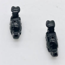 Load image into Gallery viewer, Dinosaur 2 Carved Obsidian Diplodocus Beads | 25x11.5x7.5mm | Black - PremiumBead Alternate Image 6