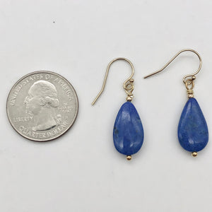 Lapis Lazuli and 14Kgf Earrings, 18x10mm Lapis, 1 5/8" Long 310825B - PremiumBead Alternate Image 6