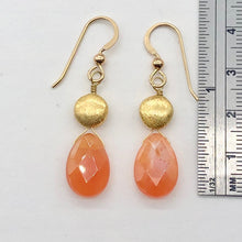 Load image into Gallery viewer, Botswana 14K Gold Filled Faceted Briolette Earrings | 1 3/4" Long | Peach |