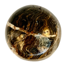 Load image into Gallery viewer, Stromatolite Scry Crystal Round Meditation Sphere | 45mm | Bronze/Black | 1 |