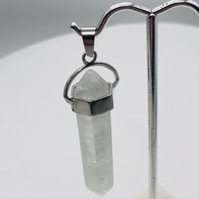 Load image into Gallery viewer, Gemstone Sterling Silver Quartz Point | 2 1/2" Long | White/Silver | 1 Pendant |