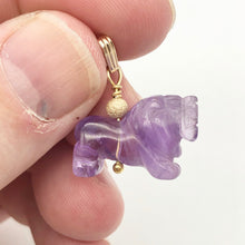 Load image into Gallery viewer, Amethyst Lion Pendant Necklace | Semi Precious Stone Jewelry | 14k Pendant - PremiumBead Alternate Image 3
