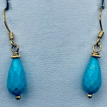 Load image into Gallery viewer, Charming Designer Natural Untreated Kingman Turquoise Earrings 14Kgf - PremiumBead Alternate Image 6
