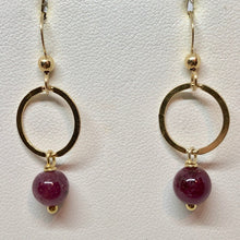 Load image into Gallery viewer, Circle Sapphire Earrings in 22K Vermeil 309453 - PremiumBead Alternate Image 3