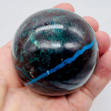 Load image into Gallery viewer, Chrysocolla Cuprite Scry Crystal Round | 65mm | Blue/Copper | 1 Sphere