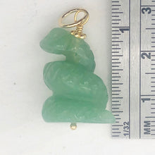 Load image into Gallery viewer, Aventurine Snake Pendant Necklace | Semi Precious Stone Jewelry | 14k Pendant