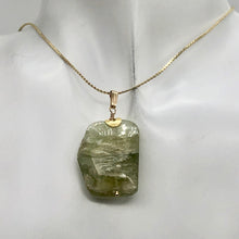 Load image into Gallery viewer, Kunzite Hiddenite Crystal 14K Gold Filled Pendant| 1 1/2" Long|Green | 1 Pendant