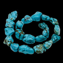 Load image into Gallery viewer, Turquoise Howlite Nugget Bead Strand 110171B