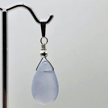 Load image into Gallery viewer, Blue Chalcedony Designer Sterling Silver Pendant | 20x13x5mm | 1 1/2" Long |