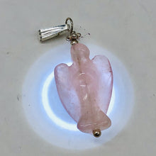 Load image into Gallery viewer, On the Wings of Angels Rose Quartz Sterling Silver 1.5" Long Pendant 509284RQS