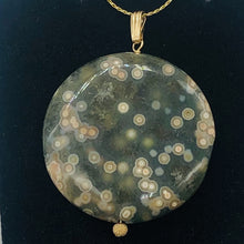 Load image into Gallery viewer, Ocean Jasper with Druzy Pocket 14K Gold Filled Pendant | 1 3/4" Long | Green |