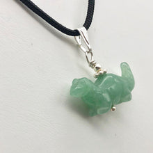 Load image into Gallery viewer, Aventurine Diplodocus Dinosaur Sterling Silver Pendant | 25x11.5x7.5mm (Diplodocus), 5.5mm (Bail Opening), 7/8" (Long) | Green - PremiumBead Alternate Image 11
