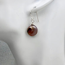 Load image into Gallery viewer, Pearl Dangle Sterling Silver Earrings | 1 1/4" Long | Golden Rose |