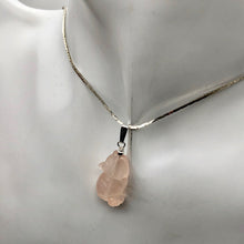 Load image into Gallery viewer, Rose Quartz Wolf Pendant Necklace| Semi Precious Stone Jewelry |Sterling Silver|
