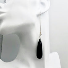 Load image into Gallery viewer, Shoulder Duster Faceted Black Onyx Sterling Silver Earrings | 3 1/2 Inch |