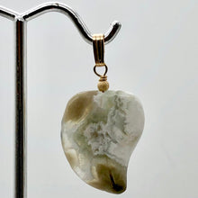 Load image into Gallery viewer, Ocean Jasper Carved Autumn Leaf Bead 14K Gold Filled Pendant | 1 3/4" Long |