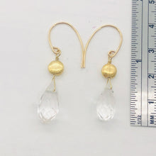 Load image into Gallery viewer, Facetted Quartz 14K Gold Filled Briolette Earrings | 1 1/2" Long | Clear | 1 |