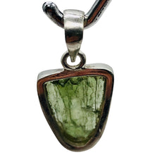 Load image into Gallery viewer, Moldavite Sterling Silver Drop | 1 1/8" Long | Green | 1 Pendant |
