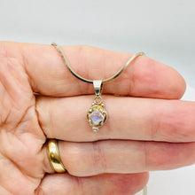 Load image into Gallery viewer, Moonstone Sterling Silver 5x5mm Square | 1" Long | Blue White | 1 Pendant |