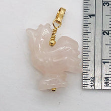 Load image into Gallery viewer, Rose Quartz Rooster Pendant Necklace
