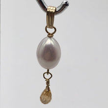 Load image into Gallery viewer, Pearl Topaz 14K Gold Filled Drop/Dangle Pendant | 1 1/4" Long | White/Pink | 1 |