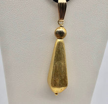 Load image into Gallery viewer, Designer (5+Grams) Brushed 22K Vermeil Faceted 29x9mm Teardrop Pendant 509816A - PremiumBead Alternate Image 3