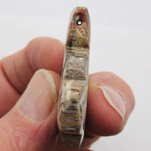 Load image into Gallery viewer, Fossilized Wood Irregular Flat Briolette | 41x36x7mm | Brown/White | 1 Pendant Bead