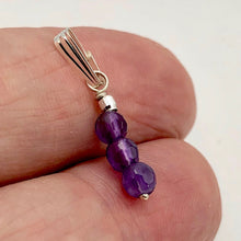Load image into Gallery viewer, AAA Natural Faceted Amethyst Round 4mm beads Pendant | 1" Long | Purple |