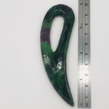 Load image into Gallery viewer, Ruby Zoisite Gemstone Comma Pendant | 94x28x6mm | Green/Red | 1 Pendant |