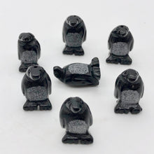 Load image into Gallery viewer, Hand-Carved Obsidian Penguin Bead Figurine! | 21.5x12.5x11mm | Black/White - PremiumBead Alternate Image 3