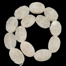 Load image into Gallery viewer, Druzy Quartz Oval Bead 16" Strand | 31x21x9mm | White Crystal | 13 Beads }
