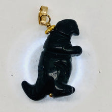 Load image into Gallery viewer, Blue Goldstone T- Rex Pendant Necklace | Semi Precious Stone Jewelry | 14kgf |