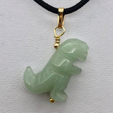 Load image into Gallery viewer, Aventurine Dinosaur Tyrannosaurus Rex 14K Gold Pendant | 1.5" (Long) | Green | - PremiumBead Alternate Image 6
