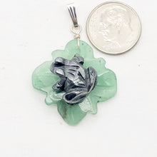 Load image into Gallery viewer, Ribbit Hematite Frog On Aventurine Lily Pad Stering Silver Pendant| 1 5/8" Long|