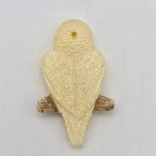 Load image into Gallery viewer, Waterbuffalo Bone Owl on Perch | 40x24x6.5mm | Cream/Brown/Green | 1 Bead | - PremiumBead Alternate Image 5