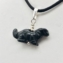 Load image into Gallery viewer, Obsidian Diplodocus Dinosaur with Sterling Silver Pendant 509259OBS | 25x11.5x7.5mm (Diplodocus), 5.5mm (Bail Opening), 7/8" (Long) | Black - PremiumBead Alternate Image 8
