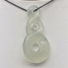 Load image into Gallery viewer, Hand Carved Translucent Serpentine Infinity Pendant with Black Cord 10821L - PremiumBead Alternate Image 3