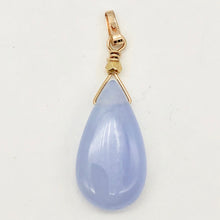 Load image into Gallery viewer, Blue Chalcedony Designer 14K Gold Filled Pendant | 24x12x6mm | 1 1/2" Long |