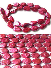 Load image into Gallery viewer, 3 Raspberry FW Teardrop Coin Pearls 008892 - PremiumBead Alternate Image 3