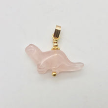 Load image into Gallery viewer, Pink Dinosaur Pendant Rose Quartz Diplodocus 14K Gold-Filled Pendant 509259RQG - PremiumBead Alternate Image 7