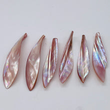 Load image into Gallery viewer, 1 Designer Blade Cut Pink Mussel Shell Pendant Bead 4423B